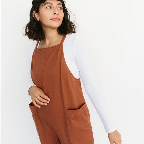 Storq Anytime Overalls Maternity size 3 medium in cinnamon - Picture 3 of 7